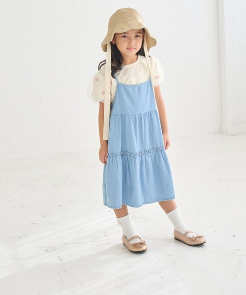 ROPE' PICNIC（ロペピクニック）の「【KIDS】リボンスリーブトップス（Tシャツ/カットソー・キッズ・ブラック/オフホワイト/サックスブルー・S/M/L）」の10枚目の写真