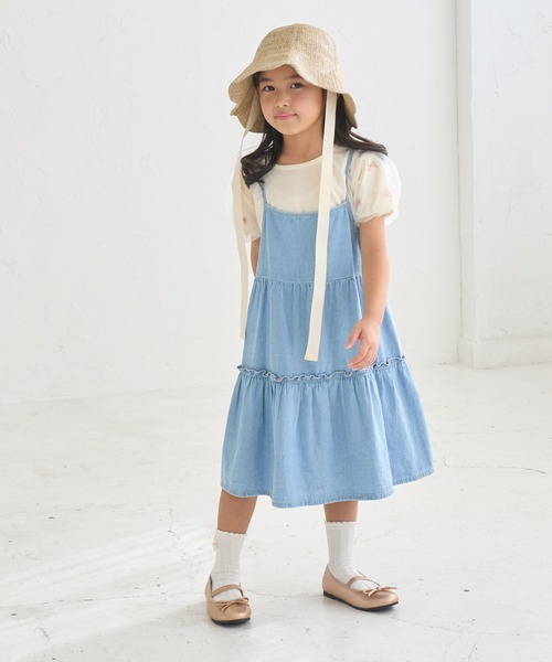 ROPE' PICNIC（ロペピクニック）の「【KIDS】リボンスリーブトップス（Tシャツ/カットソー・キッズ・ブラック/オフホワイト/サックスブルー・S/M/L）」の11枚目の写真