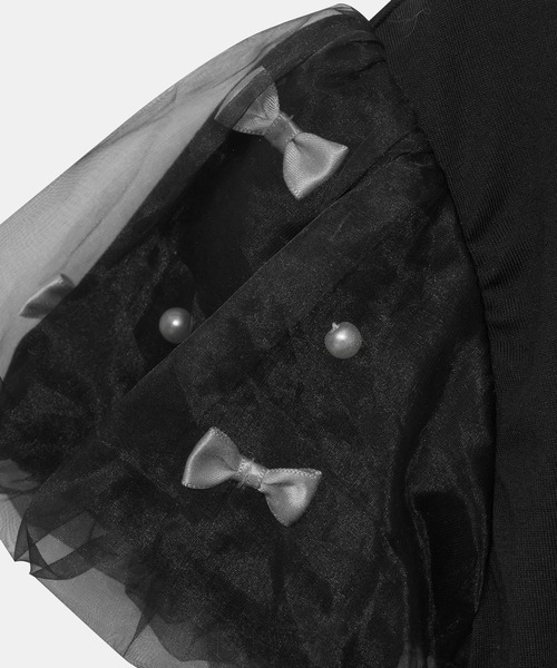 ROPE' PICNIC（ロペピクニック）の「【KIDS】リボンスリーブトップス（Tシャツ/カットソー・キッズ・ブラック/オフホワイト/サックスブルー・S/M/L）」の18枚目の写真