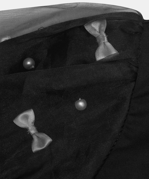 ROPE' PICNIC（ロペピクニック）の「【KIDS】リボンスリーブトップス（Tシャツ/カットソー・キッズ・ブラック/オフホワイト/サックスブルー・S/M/L）」の17枚目の写真