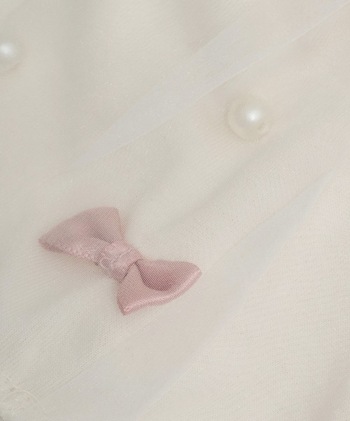 ROPE' PICNIC（ロペピクニック）の「【KIDS】リボンスリーブトップス（Tシャツ/カットソー・キッズ・ブラック/オフホワイト/サックスブルー・S/M/L）」の14枚目の写真