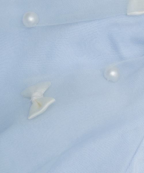 ROPE' PICNIC（ロペピクニック）の「【KIDS】リボンスリーブトップス（Tシャツ/カットソー・キッズ・ブラック/オフホワイト/サックスブルー・S/M/L）」の21枚目の写真