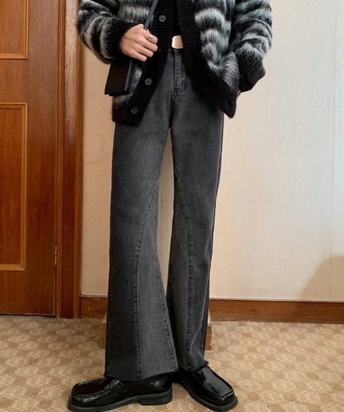 Otte(オッテ)の「シンプルコリアンフレアデニム(デニムパンツ・メンズ・ブラック/ブルー・LARGE/MEDIUM/SMALL/X-LARGE)」の5枚目の写真