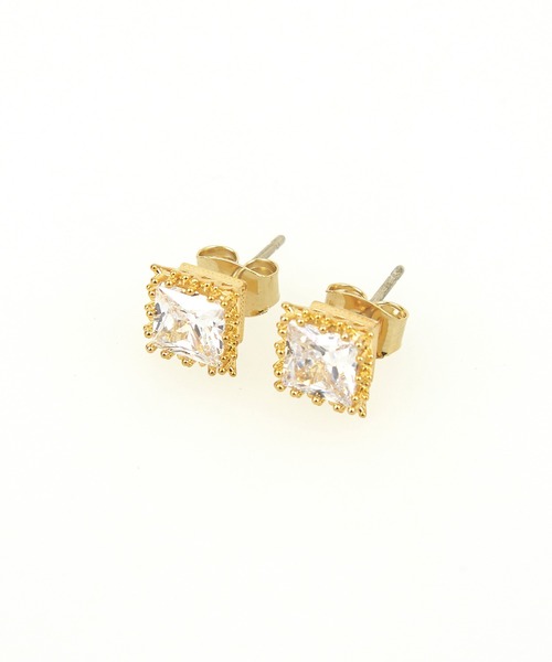 an meets zakka(アンミツザッカ)の「an meets zakka スクエアジルコニアピアス(ピアス(両耳用)・レディース・ブラック/シルバー/ゴールド・FREE)」の8枚目の写真