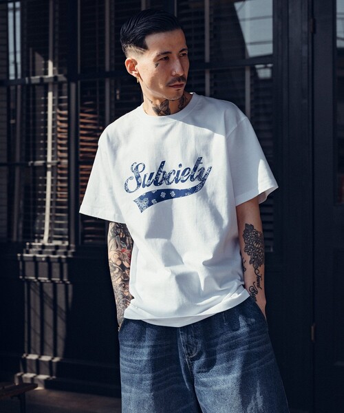 Subciety(サブサエティ)の「Bandana glorious tee(Tシャツ/カットソー・メンズ・ネイビー/ホワイト/ブラック/ホワイト×ブルー・SMALL/MEDIUM/LARGE/X-LARGE/XX-LARGE)」の21枚目の写真