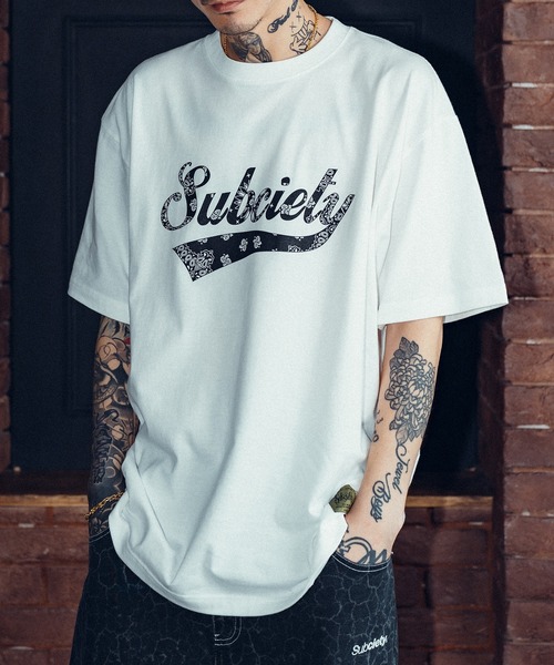 Subciety（サブサエティ）の「Bandana glorious tee（Tシャツ/カットソー・メンズ・ネイビー/ホワイト/ブラック/ホワイト×ブルー・SMALL/MEDIUM/LARGE/X-LARGE/XX-LARGE）」の2枚目の写真