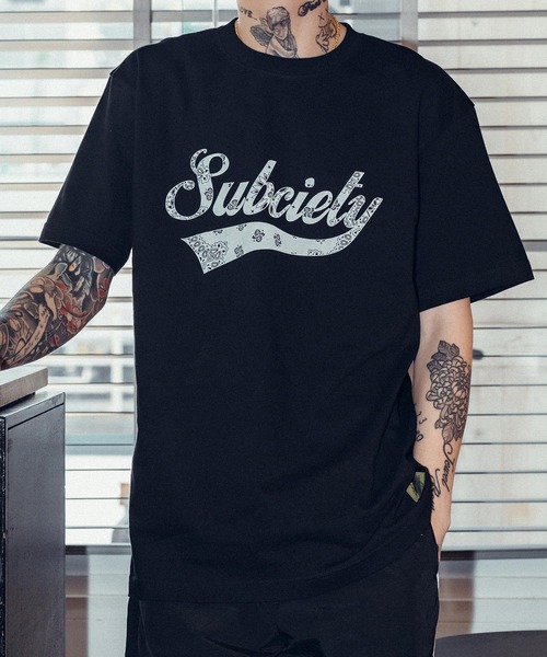 Subciety（サブサエティ）の「Bandana glorious tee（Tシャツ/カットソー・メンズ・ネイビー/ホワイト/ブラック/ホワイト×ブルー・SMALL/MEDIUM/LARGE/X-LARGE/XX-LARGE）」の4枚目の写真