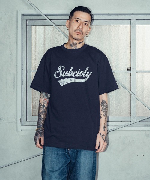 Subciety（サブサエティ）の「Bandana glorious tee（Tシャツ/カットソー・メンズ・ネイビー/ホワイト/ブラック/ホワイト×ブルー・SMALL/MEDIUM/LARGE/X-LARGE/XX-LARGE）」の6枚目の写真
