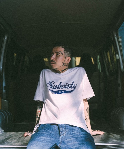 Subciety（サブサエティ）の「Bandana glorious tee（Tシャツ/カットソー・メンズ・ネイビー/ホワイト/ブラック/ホワイト×ブルー・SMALL/MEDIUM/LARGE/X-LARGE/XX-LARGE）」の12枚目の写真