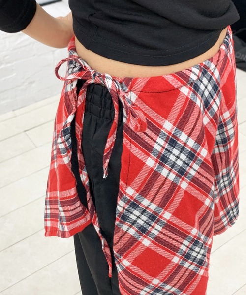 lilful(リルフル)の「【セットアイテム】チェック柄巻きスカート付き レイヤードルーズボトム(その他パンツ・レディース・ブラック/ベージュ・M/L)」の19枚目の写真