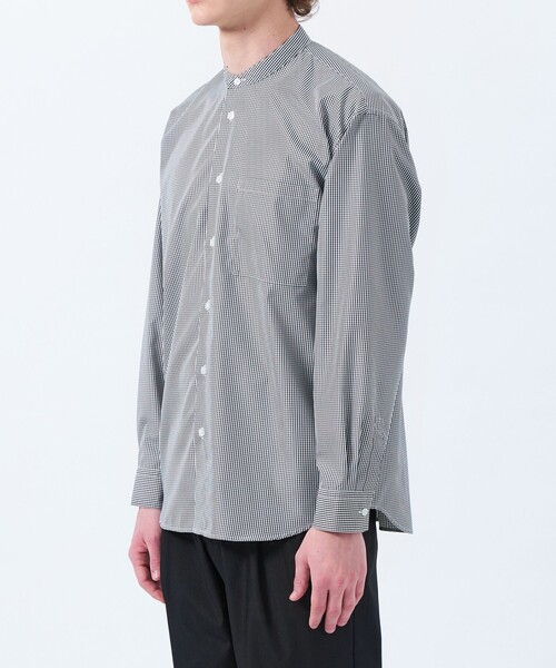 MACKINTOSH PHILOSOPHY（ﾏｯｷﾝﾄｯｼｭ ﾌｨﾛｿﾌｨｰ）の「トロッター オーバーサイズバンドカラーシャツ  チェック/無地（シャツ/ブラウス・メンズ・チャコールグレー/ブルー・40/38）」の11枚目の写真