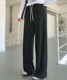 ボーダーイージーワイドパンツ
