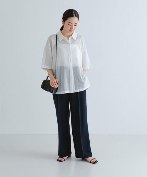 URBAN RESEARCH（アーバンリサーチ）の「『3サイズ展開』『イージーケア』ストレッチタックスラックス（その他パンツ・レディース・ネイビー/カーキ・40/36/34/38）」の7枚目の写真