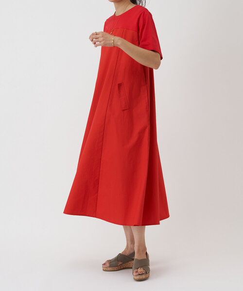 BEARDSLEY（ビアズリー）の「カットコンビフレアワンピース（ワンピース・レディース・レッド/ネイビー・FREE）」の5枚目の写真