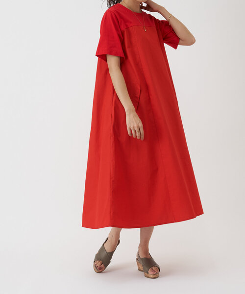 BEARDSLEY（ビアズリー）の「カットコンビフレアワンピース（ワンピース・レディース・レッド/ネイビー・FREE）」の6枚目の写真