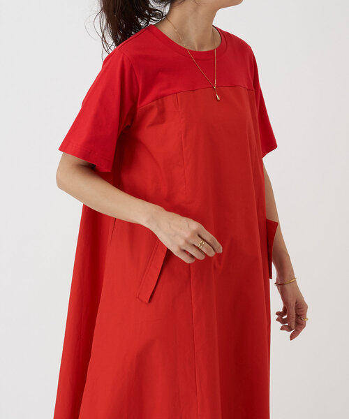 BEARDSLEY（ビアズリー）の「カットコンビフレアワンピース（ワンピース・レディース・レッド/ネイビー・FREE）」の9枚目の写真