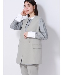 SUIT SQUARE（スーツスクエア）の「ダブルブレストジレ Vカラー ウォッシャブル 2WAYストレッチ ドライトロピカル 無地（スーツベスト）」