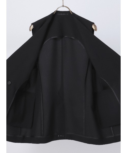 SUIT SQUARE（スーツスクエア）の「ダブルブレストジレ Vカラー ウォッシャブル 2WAYストレッチ ドライトロピカル 無地（スーツベスト・レディース・ブラック系/グレー系・38(9号)）」の5枚目の写真