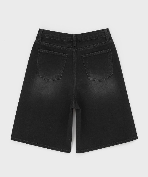 BTMK デニムパンツ KZ314 ブラック ゼクチンピンタックウォッシュワイドデニムパンツ