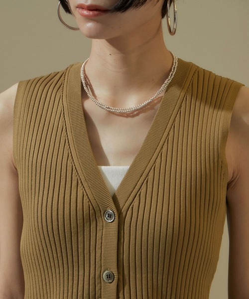 SALON adam et rope'（サロン アダム エ ロペ）の「【WEB限定】リブフレアーペプラムプルオーバー 2［2WAY・追加］（ニット/セーター・レディース・キャメル/ブラック/チャコールグレー・FREE）」の14枚目の写真