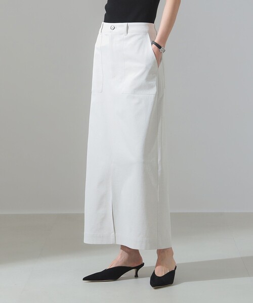 Demi-Luxe BEAMS（デミルクス ビームス）の「ローウエスト タイト スカート［手洗い可］（スカート・レディース・ナチュラル/ネイビー・36/38）」の6枚目の写真