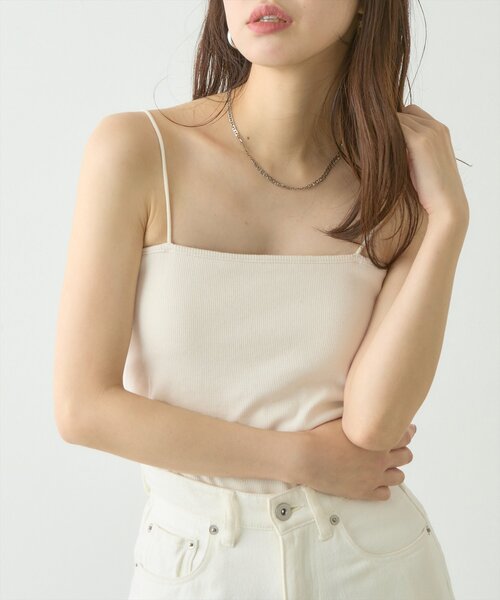 natural couture（ナチュラルクチュール）の「カップ付きベアキャミ（キャミソール・レディース・ベージュ/ブラック/オフホワイト・FREE）」の17枚目の写真