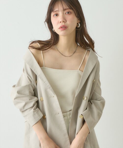 natural couture（ナチュラルクチュール）の「カップ付きベアキャミ（キャミソール・レディース・ベージュ/ブラック/オフホワイト・FREE）」の19枚目の写真