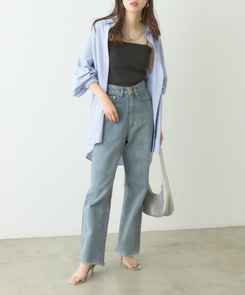 natural couture（ナチュラルクチュール）の「カップ付きベアキャミ（キャミソール・レディース・ベージュ/ブラック/オフホワイト・FREE）」の6枚目の写真