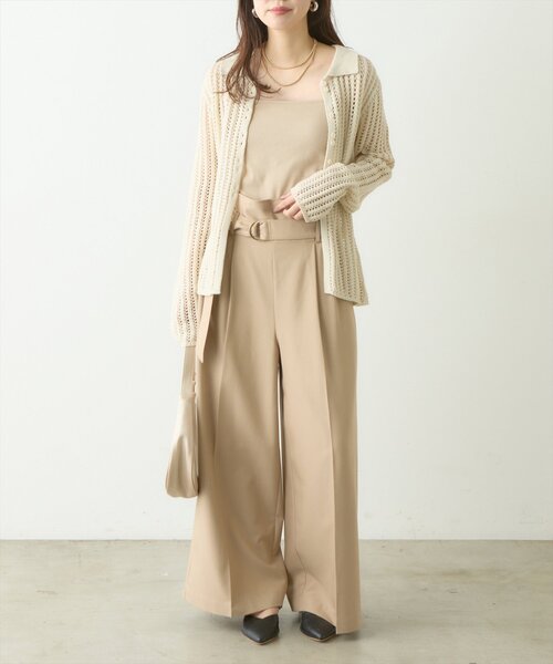natural couture（ナチュラルクチュール）の「カップ付きベアキャミ（キャミソール・レディース・ベージュ/ブラック/オフホワイト・FREE）」の9枚目の写真