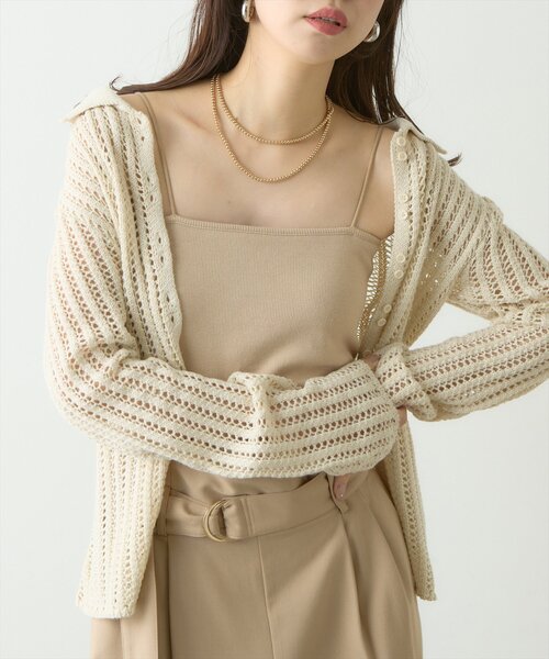 natural couture（ナチュラルクチュール）の「カップ付きベアキャミ（キャミソール・レディース・ベージュ/ブラック/オフホワイト・FREE）」の3枚目の写真