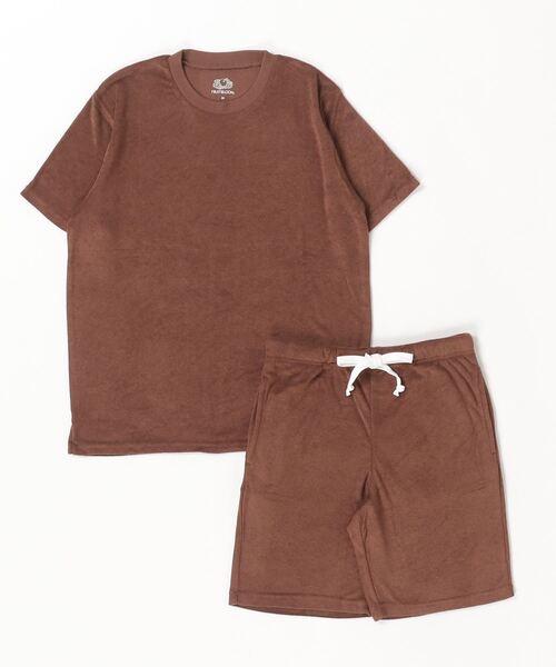 FRUIT OF THE LOOM（フルーツオブザルーム）の「【FRUIT OF THE LOOM/フルーツオブザルーム】パイルルームウェア　上下セット 80986600（ルームウェア/パジャマ・メンズ・ブラウン/グリーン/ネイビー/オレンジ/ブラック/グレー/オフホワイト・L/XL/M）」の4枚目の写真