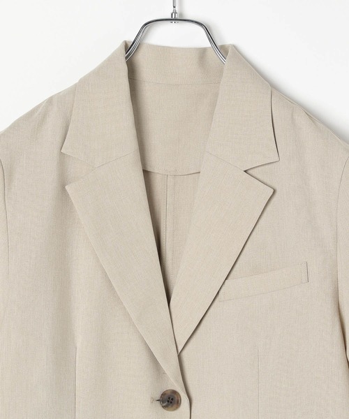 BAYFLOW（ベイフロー）の「[シャツ感覚で羽織れる]ハーフスリーブジャケット（テーラードジャケット・レディース・チャコール/モカ/グレイッシュベージュ・SMALL/MEDIUM）」の18枚目の写真