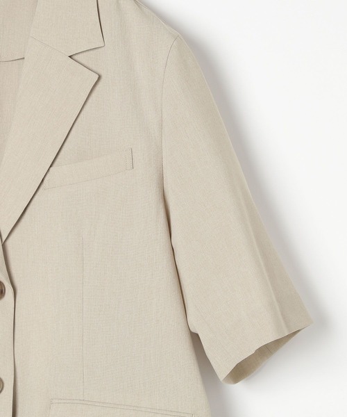 BAYFLOW（ベイフロー）の「[シャツ感覚で羽織れる]ハーフスリーブジャケット（テーラードジャケット・レディース・チャコール/モカ/グレイッシュベージュ・SMALL/MEDIUM）」の19枚目の写真