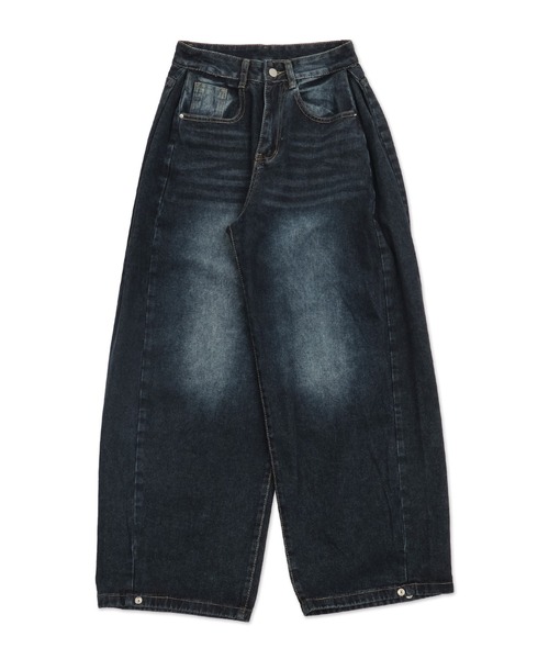 dispark（ディスパーク）の「WEGO/ブラストワイドデニム（デニムパンツ・レディース・ブラック/ダークインディゴブルー・MEDIUM/SMALL）」の11枚目の写真