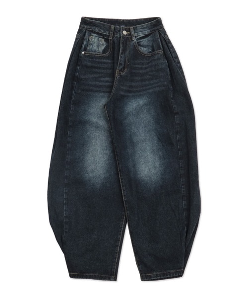 dispark（ディスパーク）の「WEGO/ブラストワイドデニム（デニムパンツ・レディース・ブラック/ダークインディゴブルー・MEDIUM/SMALL）」の13枚目の写真