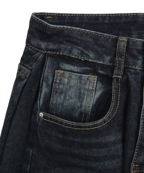 dispark（ディスパーク）の「WEGO/ブラストワイドデニム（デニムパンツ・レディース・ブラック/ダークインディゴブルー・MEDIUM/SMALL）」の19枚目の写真
