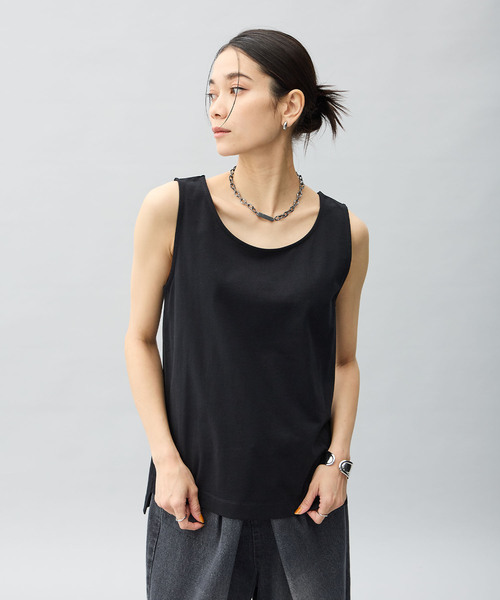 ONE'S TRUE(ワンズトゥルー)の「【2025年春夏】タンクトップ(Tシャツ/カットソー・レディース・ブラック/オフホワイト/ブルー・M/L)」の11枚目の写真