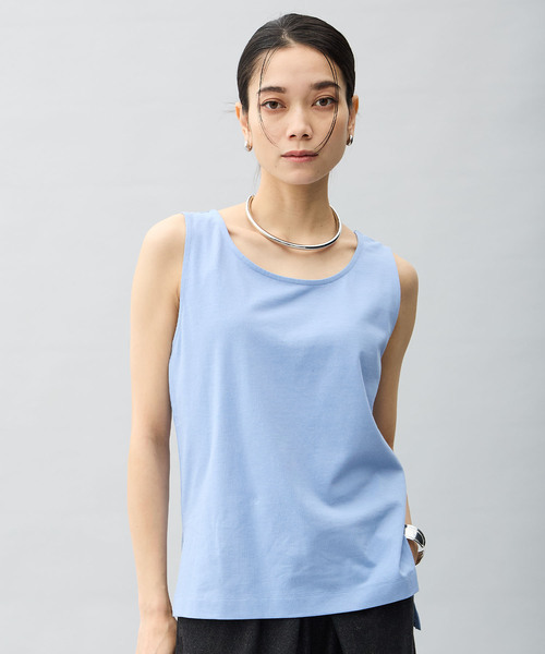 ONE'S TRUE(ワンズトゥルー)の「【2025年春夏】タンクトップ(Tシャツ/カットソー・レディース・ブラック/オフホワイト/ブルー・M/L)」の3枚目の写真