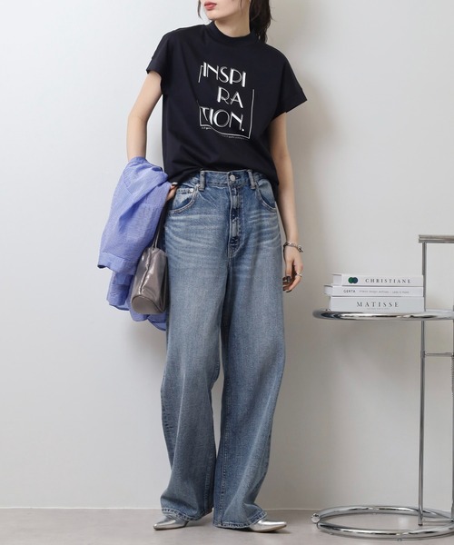 BRODIAEA(ブローディア)の「BRODIAEA INSPIRATION ロゴプリント 半袖Tシャツ カットソー 日本製(Tシャツ/カットソー・レディース・ピンク/ベージュ/グレー/オフホワイト/ネイビー・40)」の17枚目の写真