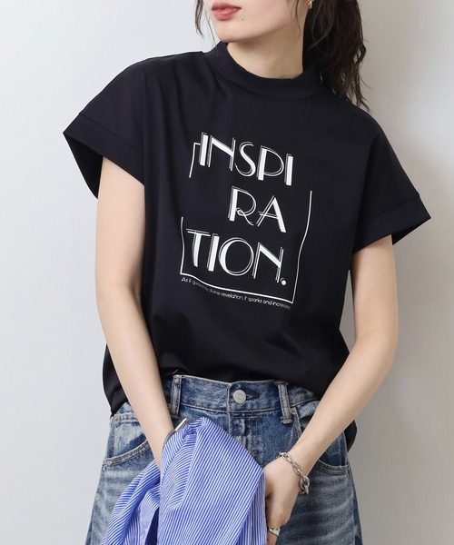 BRODIAEA(ブローディア)の「BRODIAEA INSPIRATION ロゴプリント 半袖Tシャツ カットソー 日本製(Tシャツ/カットソー・レディース・ピンク/ベージュ/グレー/オフホワイト/ネイビー・40)」の15枚目の写真