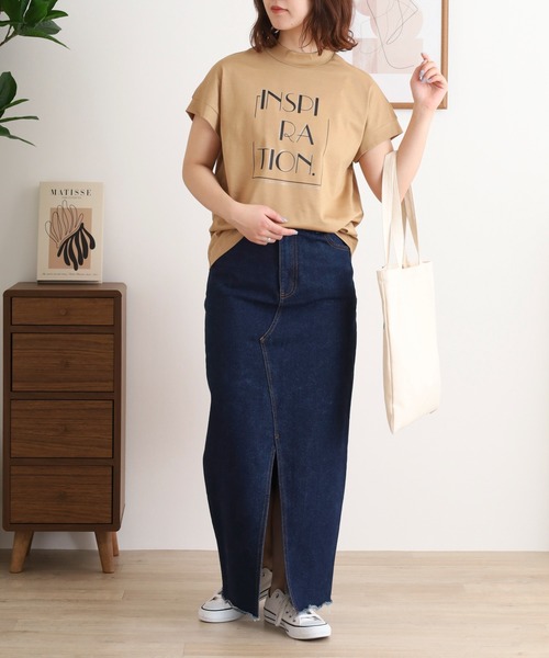 BRODIAEA(ブローディア)の「BRODIAEA INSPIRATION ロゴプリント 半袖Tシャツ カットソー 日本製(Tシャツ/カットソー・レディース・ピンク/ベージュ/グレー/オフホワイト/ネイビー・40)」の13枚目の写真