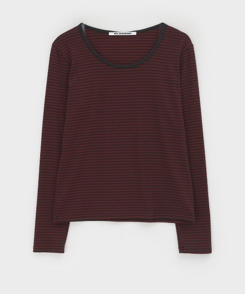 BLACKUP（ブラックアップ）の「[MADE] ダンプストライプUネック長袖Tシャツ（Tシャツ/カットソー・レディース・ブラウン/チャコール/ワイン・FREE）」の17枚目の写真