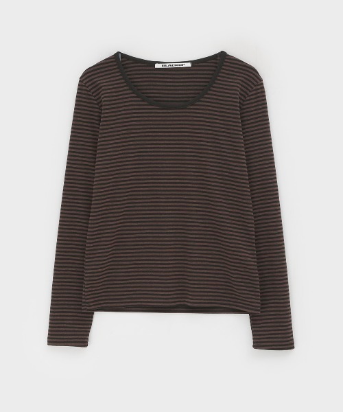 BLACKUP（ブラックアップ）の「[MADE] ダンプストライプUネック長袖Tシャツ（Tシャツ/カットソー・レディース・ブラウン/チャコール/ワイン・FREE）」の16枚目の写真