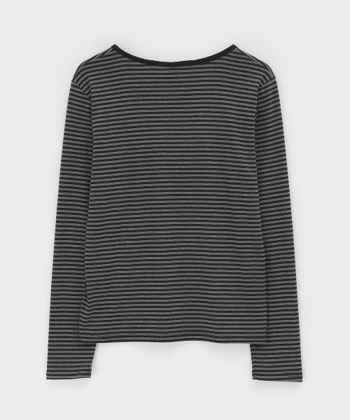BLACKUP（ブラックアップ）の「[MADE] ダンプストライプUネック長袖Tシャツ（Tシャツ/カットソー・レディース・ブラウン/チャコール/ワイン・FREE）」の19枚目の写真