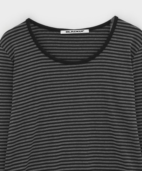BLACKUP（ブラックアップ）の「[MADE] ダンプストライプUネック長袖Tシャツ（Tシャツ/カットソー・レディース・ブラウン/チャコール/ワイン・FREE）」の20枚目の写真