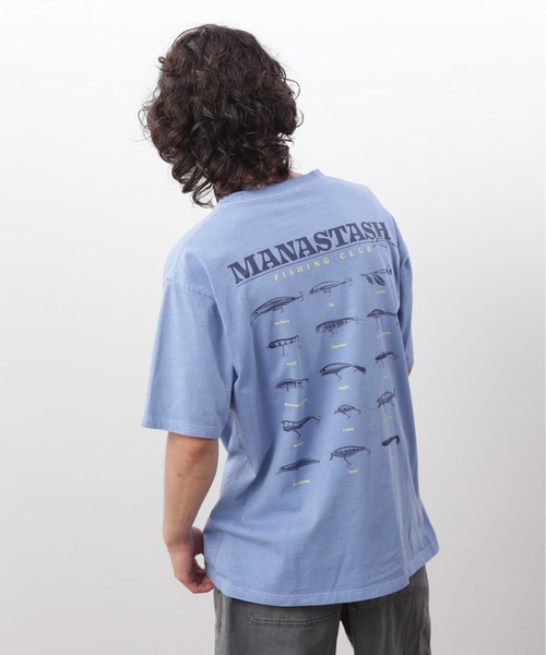 MANASTASH（マナスタッシュ）の「MANASTASH/マナスタッシュ　PUMICE TEE LURE/パミスTシャツルアー（Tシャツ/カットソー・メンズ・ホワイト/ブルー・S/M/L/XL）」の2枚目の写真