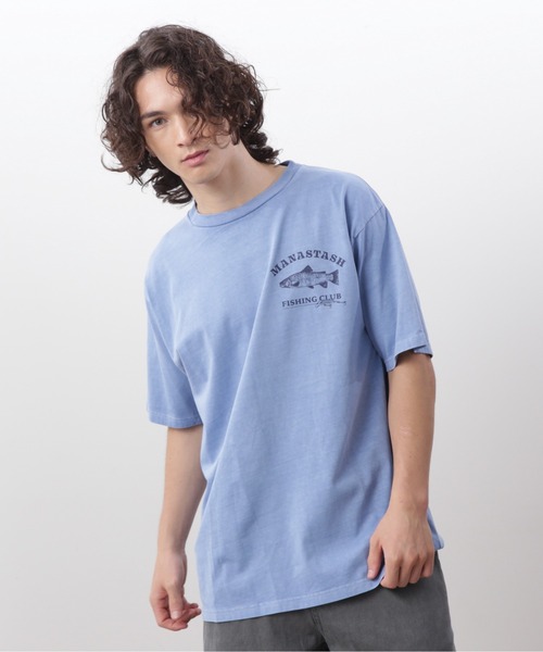 MANASTASH（マナスタッシュ）の「MANASTASH/マナスタッシュ　PUMICE TEE LURE/パミスTシャツルアー（Tシャツ/カットソー・メンズ・ホワイト/ブルー・S/M/L/XL）」の10枚目の写真