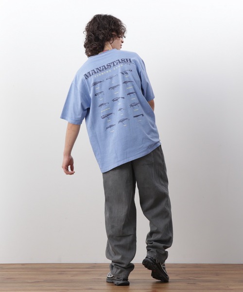 MANASTASH（マナスタッシュ）の「MANASTASH/マナスタッシュ　PUMICE TEE LURE/パミスTシャツルアー（Tシャツ/カットソー・メンズ・ホワイト/ブルー・S/M/L/XL）」の11枚目の写真