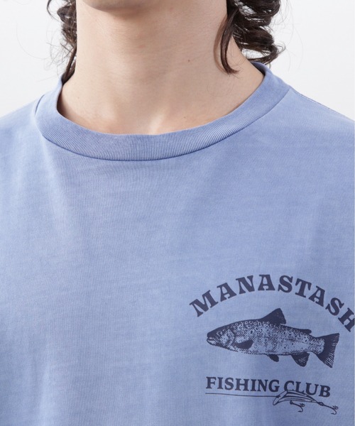 MANASTASH（マナスタッシュ）の「MANASTASH/マナスタッシュ　PUMICE TEE LURE/パミスTシャツルアー（Tシャツ/カットソー・メンズ・ホワイト/ブルー・S/M/L/XL）」の15枚目の写真