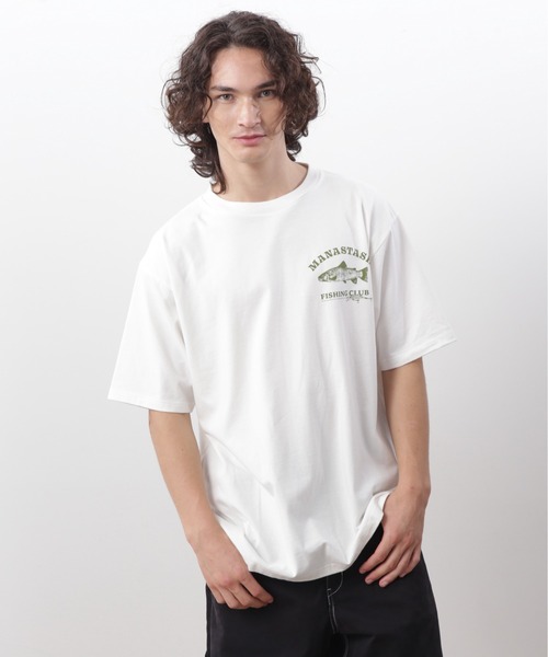 MANASTASH（マナスタッシュ）の「MANASTASH/マナスタッシュ　PUMICE TEE LURE/パミスTシャツルアー（Tシャツ/カットソー・メンズ・ホワイト/ブルー・S/M/L/XL）」の7枚目の写真